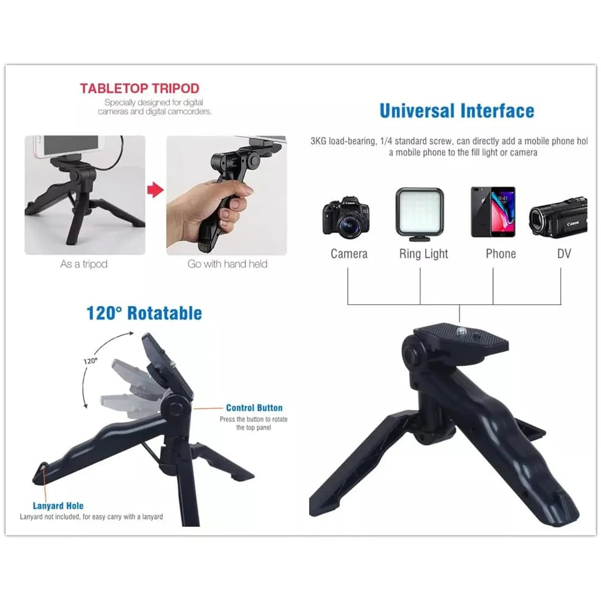 KIT DE GRABACION DE VIDEO CON TRIPODE