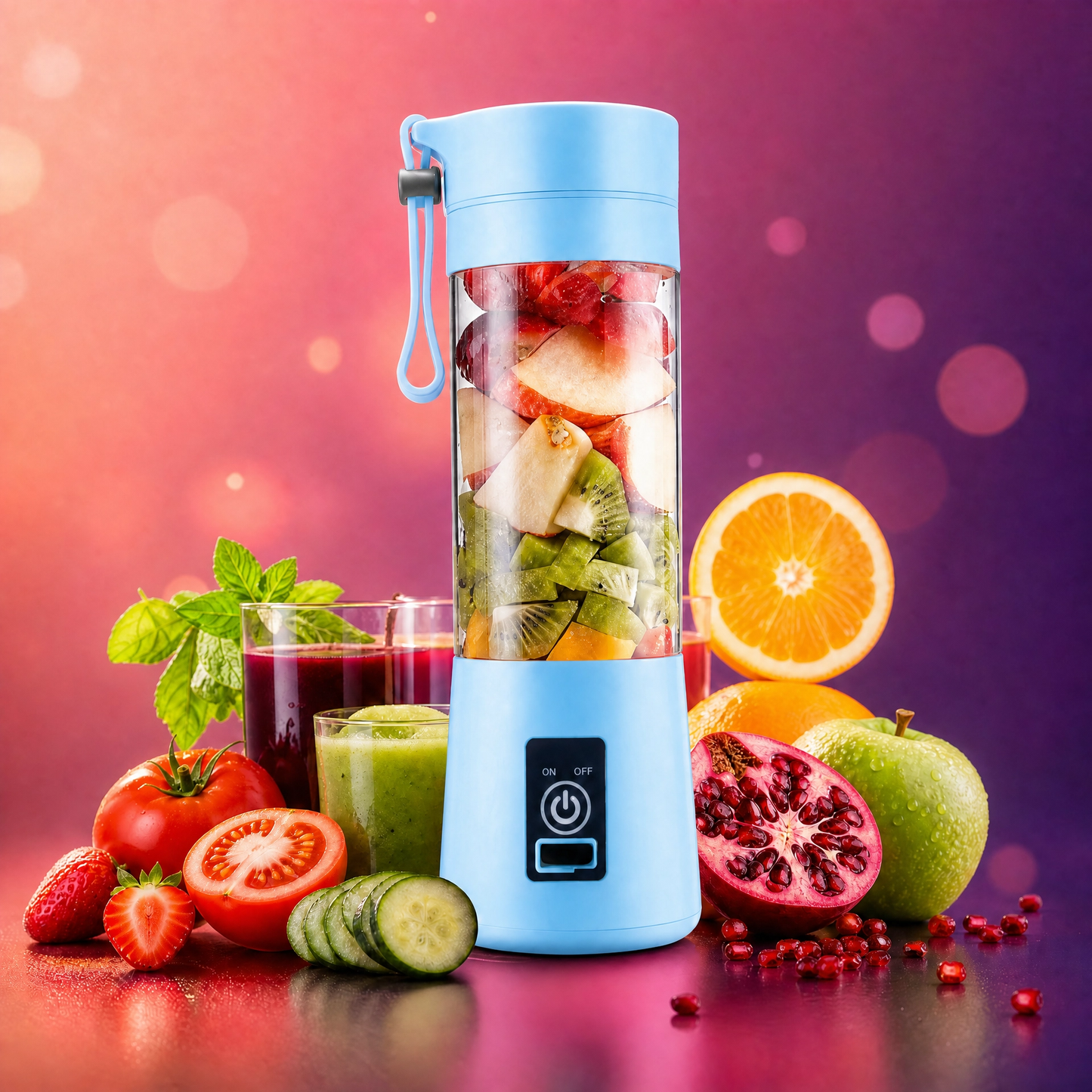 Mini Licuadora Portátil USB — Jugos y Batidos en 30 Segundos, Donde Sea
